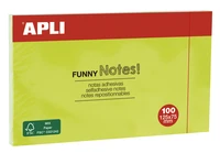 Notes adhésives "funny notes" - 125x75 mm - 100 feuilles - vert fluo