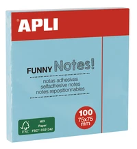 Notes adhésives "funny notes" - 75x75 mm - 400 feuilles - bleu pastel