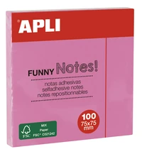 Notes adhésives "funny notes" - 75x75 mm - 400 feuilles - rose pastel