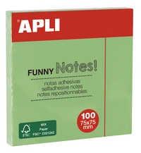 Notes adhésives "funny notes" - 75x75 mm - 400 feuilles - vert pastel