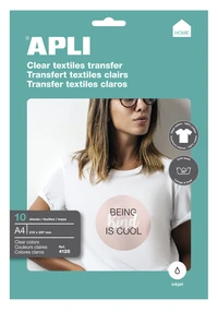 Papier transfert a4 -textile blanc  (compatible avec imprimante jet d’encre) - 10 feuilles