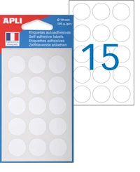 Pastille blanc en pochette diam 19