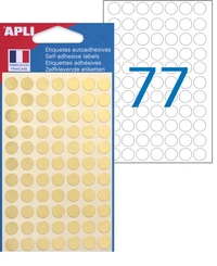 Pastilles adhésives or - 308 pastilles rondes, diamètre 8 mm