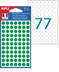 Pastilles adhésives vertes - 462 pastilles rondes, diamètre 8 mm