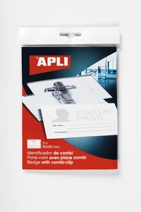 Porte-badge combi (pince + épingle) pour événements professionnels - 5 unités