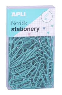 Trombones aux couleurs pastel - carton de 8 boîtes - 140 trombones par boîte - collection nordik