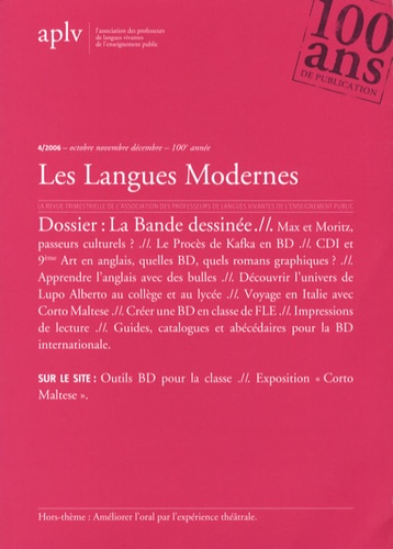 Astrid Guillaume - Les Langues Modernes N° 4/2006 : La Bande dessinée.