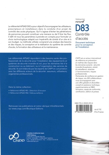 Contrôle d'accès D83. Document technique pour la conception et l'installation