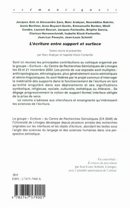 L'écriture entre support et surface