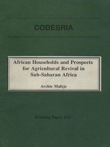 African households and prospects for agricultural revival in Sub-Saharan Africa. Working Paper 2/91