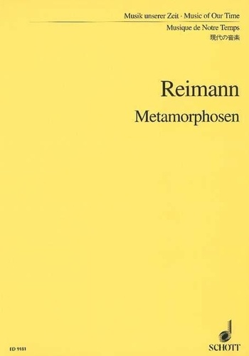 Aribert Reimann - Music Of Our Time  : Metamorphoses - on a Theme from Fr.Schubert (D 600). Flute (also Piccolo), Oboe, Clarinet (B flat), Bassoon, French Horn (F), 2 Violins, Viola, Violoncello and Double-bass. Partition d'étude..