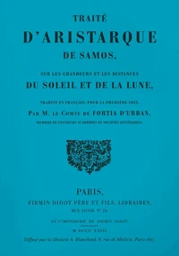 Traité d'Aristarque de Samos sur les grandeurs et les distances du Soleil et de la Lune