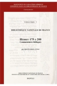 Manuscrits en caractères hébreux conservés dans les bibliothèques publiques de France - Catalogues