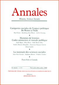  Armand Colin - Annales Histoire, Sciences Sociales N° 6 Novembre-Décembre 2000.