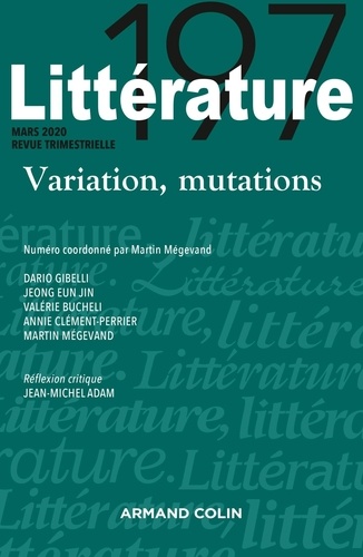  Armand Colin - Littératures N° 197, janvier 2020 : Variation, mutations.