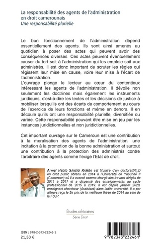 La responsabilité des agents de l'administration en droit camerounais. Une responsabilité plurielle