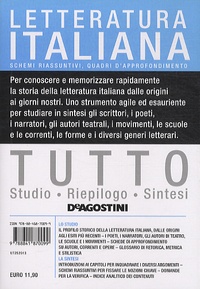 Arnaldo Colasanti et  Collectif - Letteratura Italiana - Schemi riassuntivi, quadri di approfondimento.