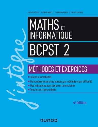 Maths et informatique BCPST 2. Méthodes et exercices 4e édition