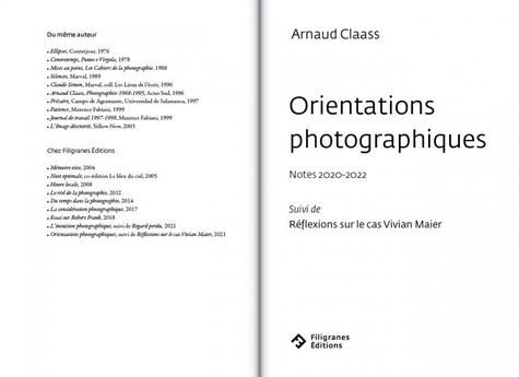 Orientations photographiques. Notes 2020-2022 Suivi de Réflexions sur le cas Vivian Maier