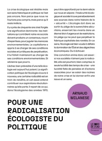 Arnaud Milanese - Pour une radicalisation ecologiste du politique.