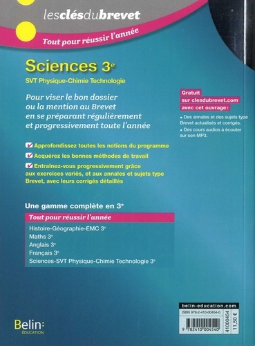 Sciences 3e cycle 4. SVT Physique-Chimie Technologie  Edition 2018