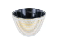 Tasse en fonte blanche et dorée