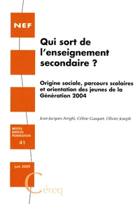 Qui sort de l'enseignement secondaire ?