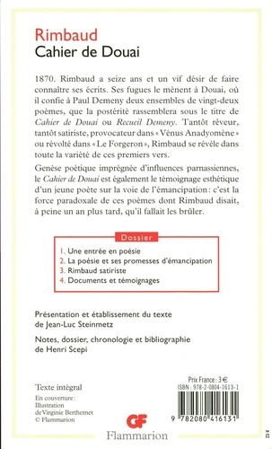 📗 POÈME 3 - Cahier de Douai : Roman 