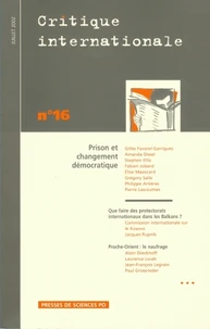 Critique Internationale N° 16 Juillet 2002 : Prison Et Changement Democratique