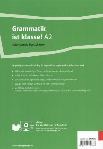 Grammatik ist klasse ! A2. Selbstständing Deutsch üben