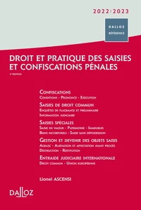 Droit et pratique des saisies et confiscations pénales