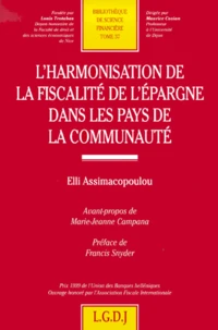 L'Harmonisation De La Fiscalite De L'Epargne Dans Les Pays De La Communaute