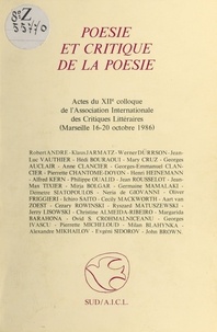  Association internationale des - Poésie et critique de la poésie - Actes.