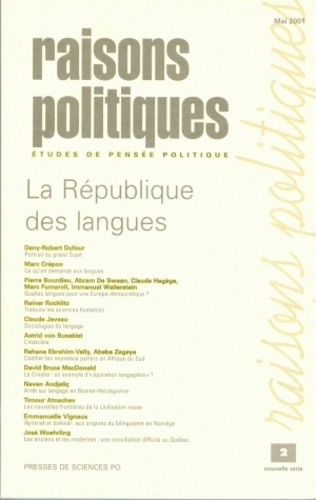 Astrid von Busekist - Raisons Politiques N° 2 Mai 2001 : La Republique Des Langues.
