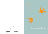 Lot de 10 cartes double en vernis selecitf "Condoléances 2 colombes" avec enveloppe