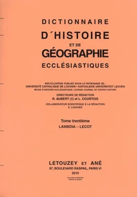 Dictionnaire d'Histoire et de Géographie Ecclésiastiques