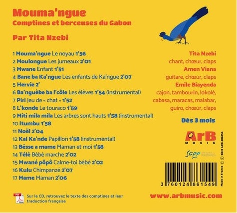 Mouma'ngue. Comptines et berceuses du Gabon  1 CD audio