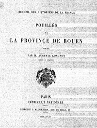 Auguste Longnon - Pouillés de la Province de Rouen.