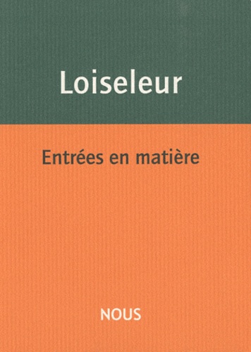 Aurélie Loiseleur - Entrées en matière.