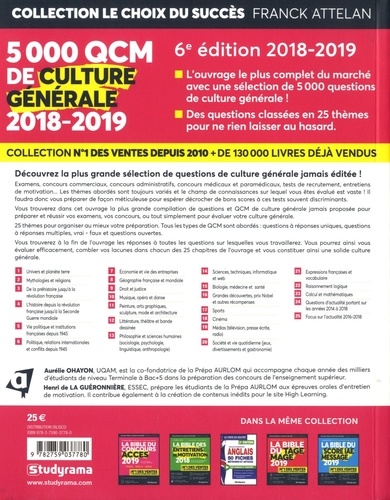 5000 QCM de culture générale  Edition 2018-2019