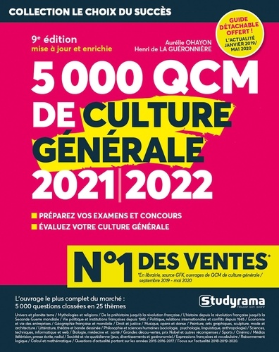 5000 QCM de culture générale. Préparez vos examens et concours, Evaluez votre culture générale  Edition 2021-2022