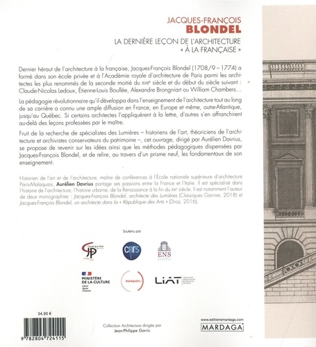 Jacques-François Blondel. La dernière leçon d'architecture "à la française"