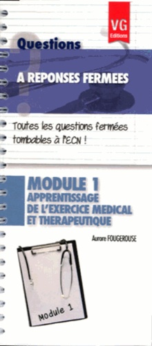 Aurore Fougerouse - Module 1, Apprentissage de l'exercice médical et thérapeutique.