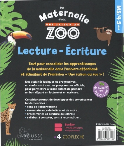 Lecture-Ecriture Moyenne section Ma maternelle avec Une Saison Au Zoo