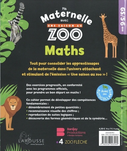 Maths Grande section Ma maternelle avec Une saison au zoo