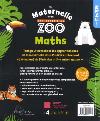 Maths Moyenne section Ma maternelle avec Une saison au zoo