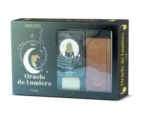 Oracle de lumière. Coffret avec 48 cartes, 1 livret d'interprétation, 1 support de cartes et 1 bougie