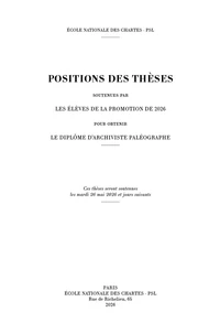 Positions des thèses 2026