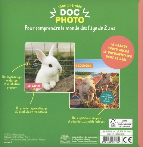 Les animaux de la ferme de Auzou - Album - Livre - Decitre