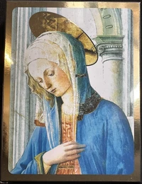 Vierge à l'enfant - icône dorée à la feuille 14x10.6 cm - 185.42